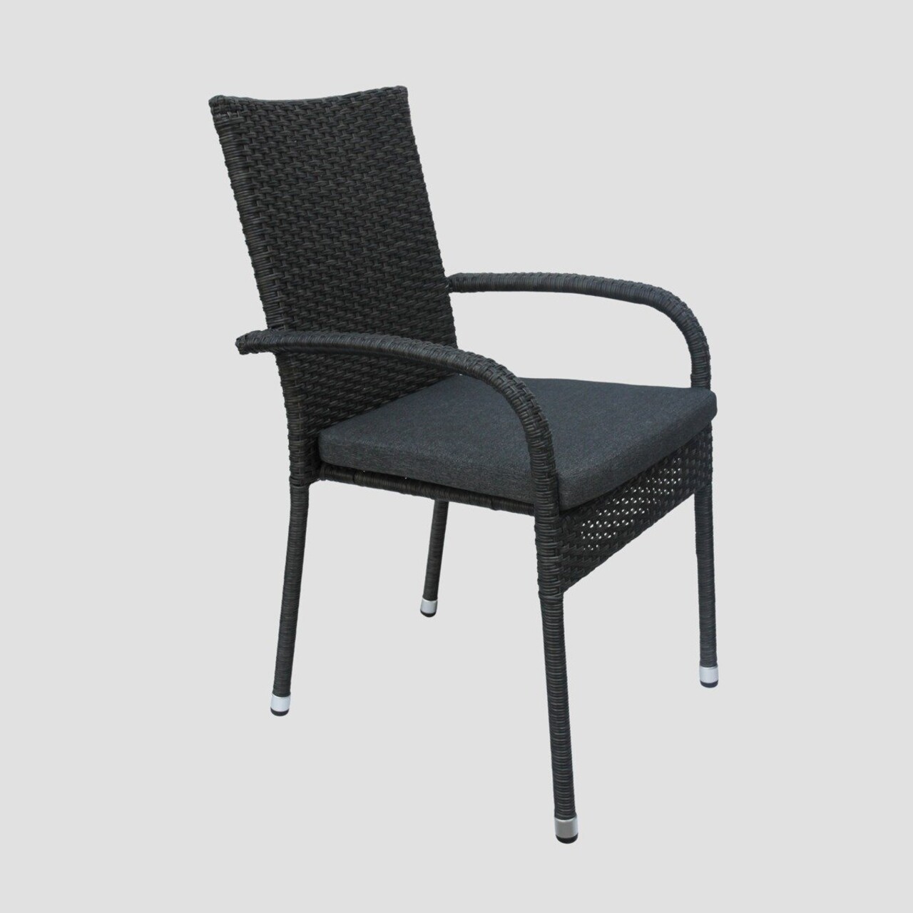 Scaun pentru gradina Bikly, Homla, 56x64x94 cm, metal/technorattan/poliester, maro - imagine 6